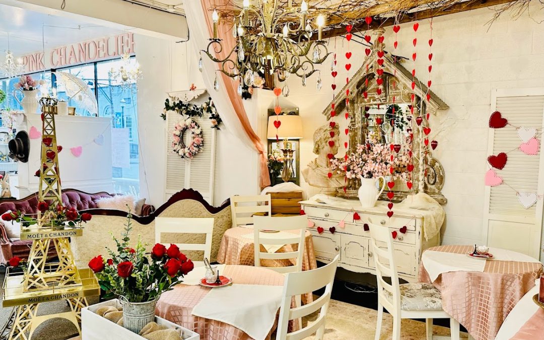 Introducing The Pink Chandelier’s Full-Service Cafe & Tea Room: Where Every Sip and Browse is a Luxury